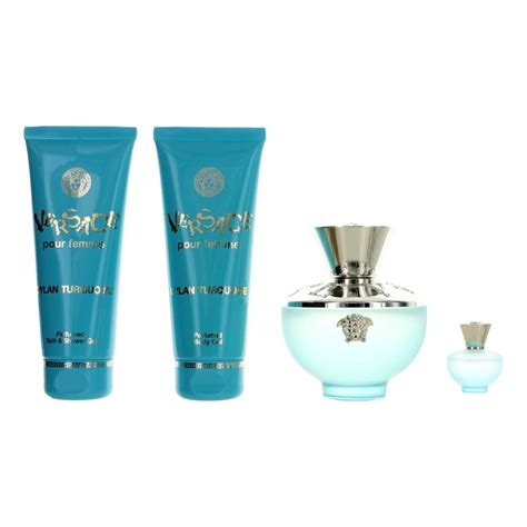 versace dylan blue turquoise gift set|Versace dylan turquoise boots.